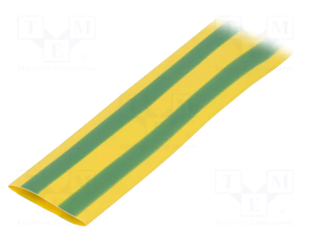 (imagem para) Manga termoretractil 1m 2:1 Ø19.1>9.55mm amarela/verde